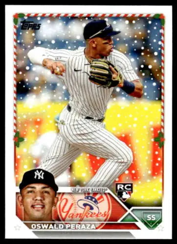 2023 Topps Holiday H157 Oswald Peraza Mint RC Rookie baseball card with original gloss