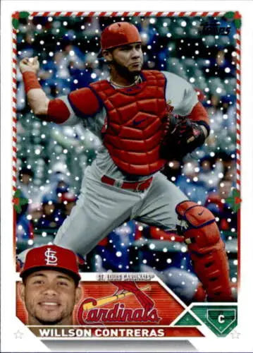 2023 Topps Holiday H175 Willson Contreras NM baseball card with original gloss