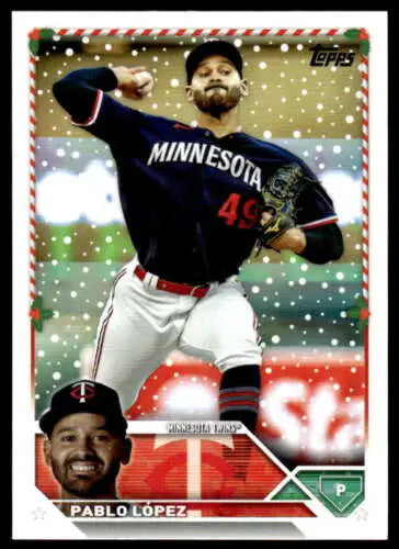 Baseball card of H184 Pablo Lopez featuring original gloss from Topps Holiday