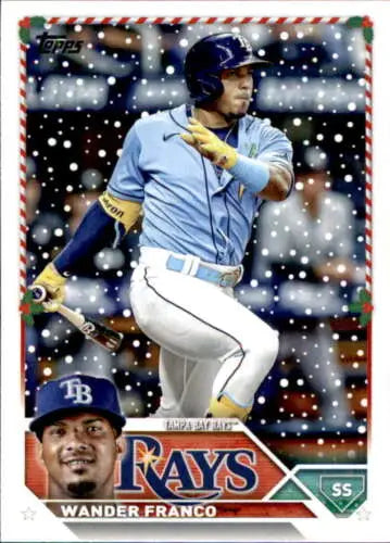 2023 Topps Holiday H194 Wander Franco baseball card with original gloss for collectors