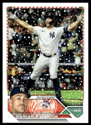 2023 Topps Holiday H25 Giancarlo Stanton Baseball Card in Near Mint Condition