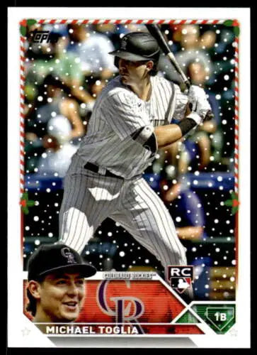 2023 Topps Holiday H38 Michael Toglia Mint RC Rookie baseball card in original gloss