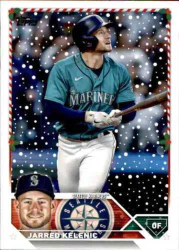 2023 Topps Holiday H42 Jarred Kelenic baseball card with original gloss and NM condition