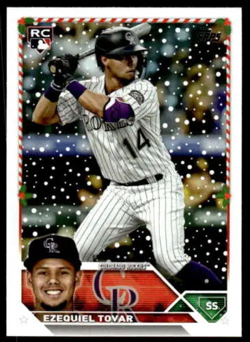 2023 Topps Holiday H90 Ezequiel Tovar Mint RC Rookie Baseball Card Original Gloss