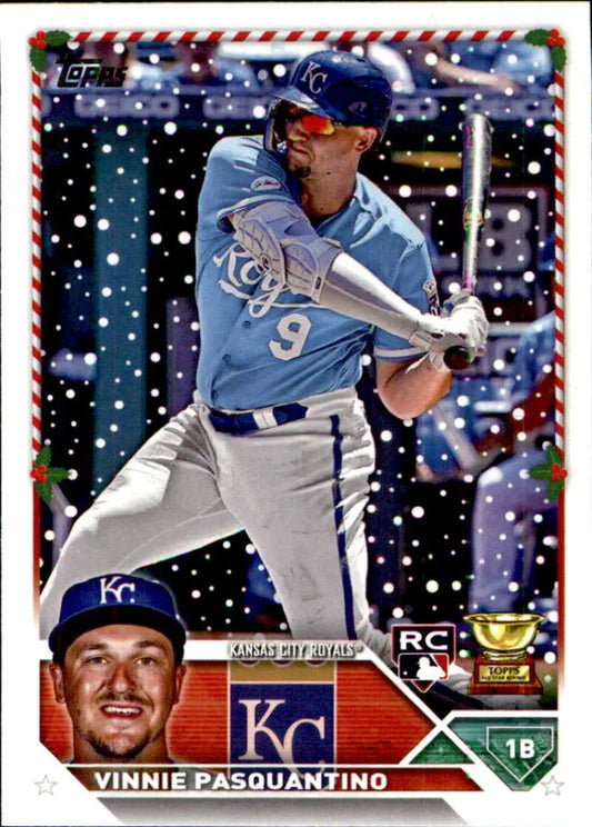 Kansas City Royals Vinnie Pasquantino baseball card in light blue jersey number 9