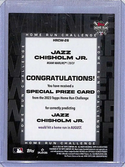 Special prize card for Jazz Chisholm in the 2023 Home Run Challenge Winners series