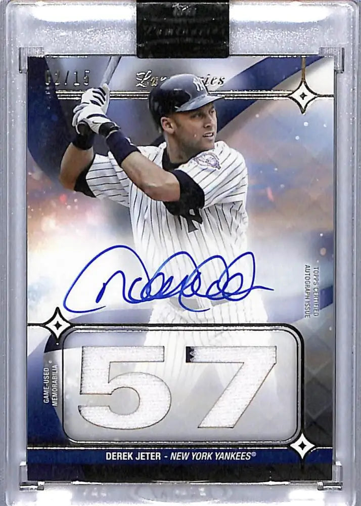 Derek Jeter New York Yankees Baseball Card with Autograph, #HKARDJ 2/15 from 2023 Topps Luminaries