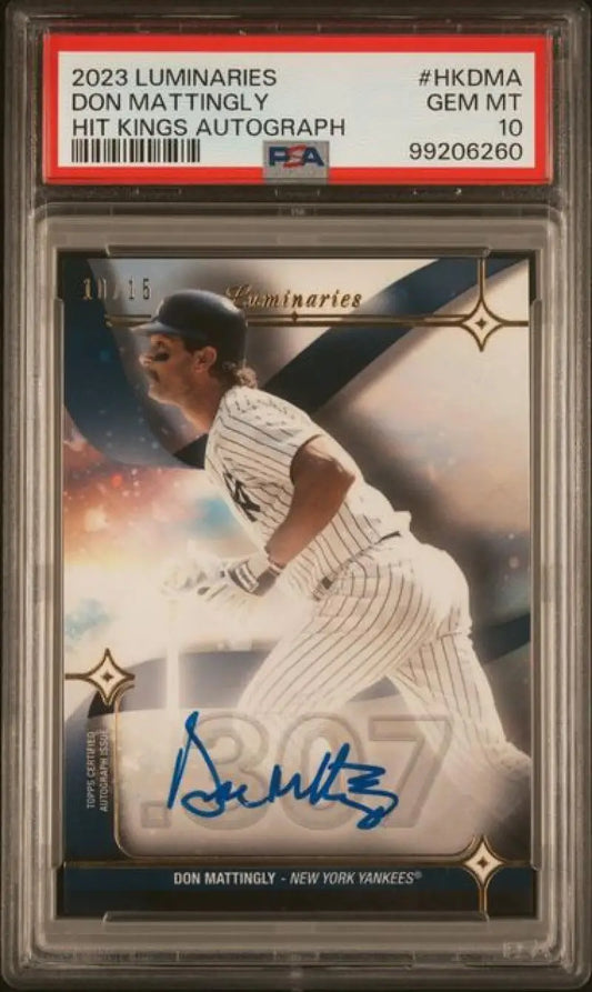 PSA-graded 2003 Ultimate Collection Don Mattingly Auto Gem Mint New York Yankees card