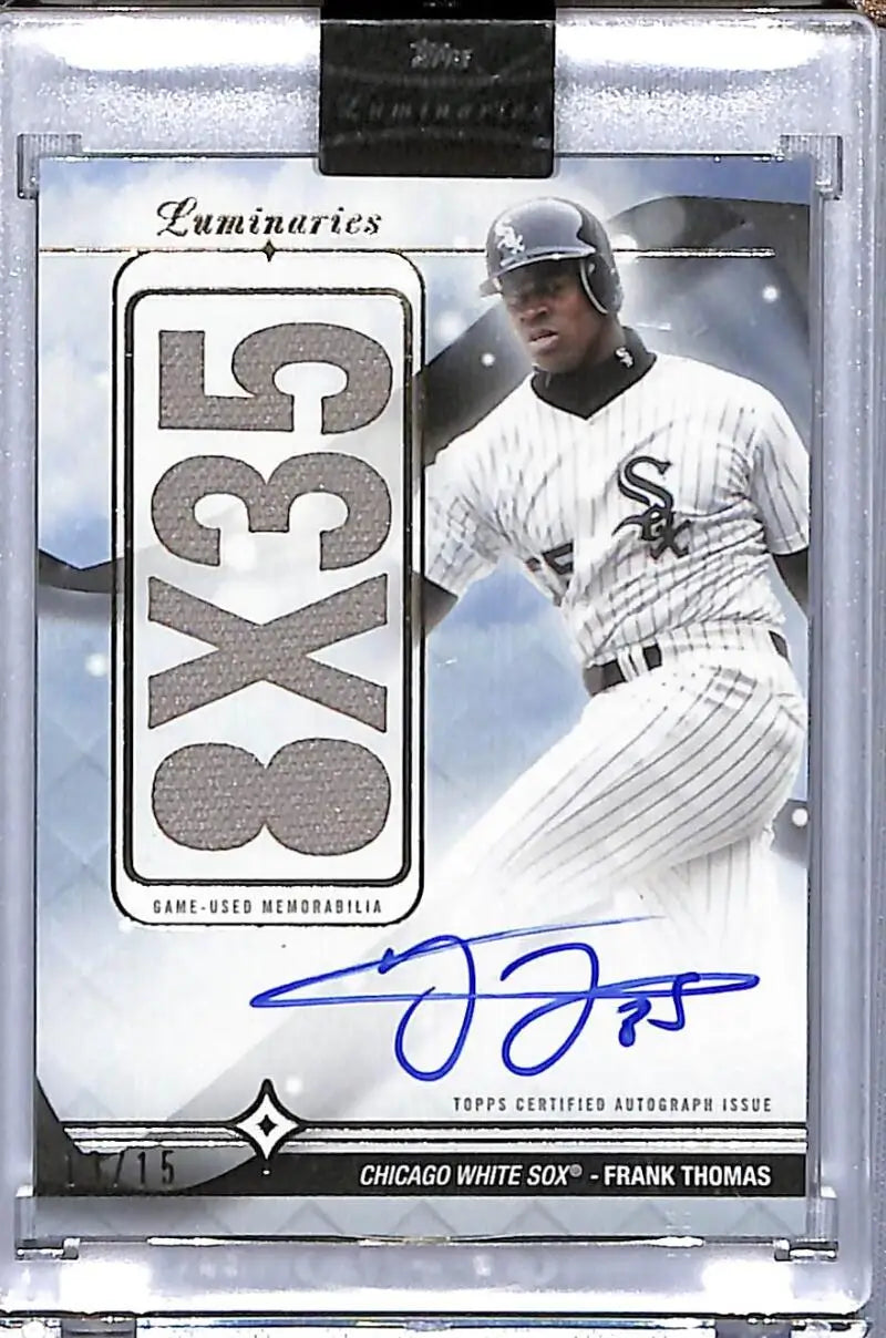 Frank Thomas Chicago White Sox autographed trading card with jersey number 35