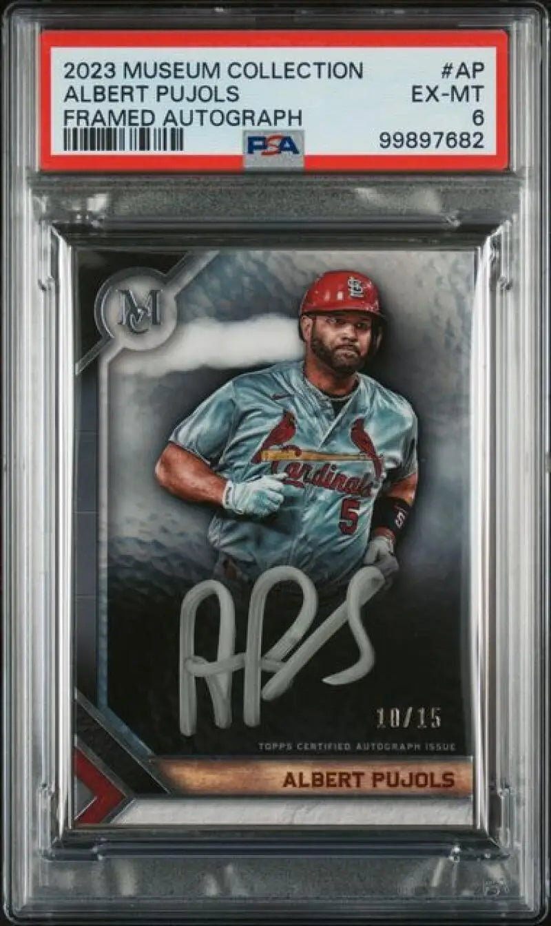 2023 Topps Museum #AP Albert Pujols PSA 6 EX-MT Auto 10/15 St. Louis Cardinals Baseball Card  Image 1