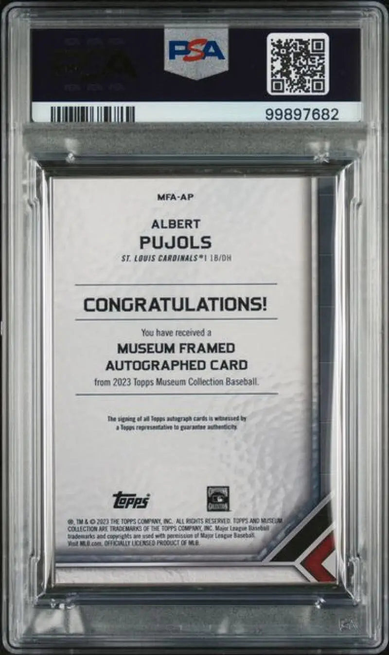 2023 Topps Museum #AP Albert Pujols PSA 6 EX-MT Auto 10/15 St. Louis Cardinals Baseball Card  Image 2