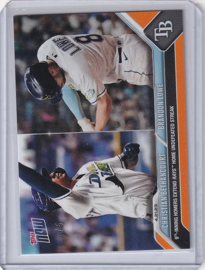 Baseball trading card of Christian Bethancourt with Tampa Bay Rays action shots