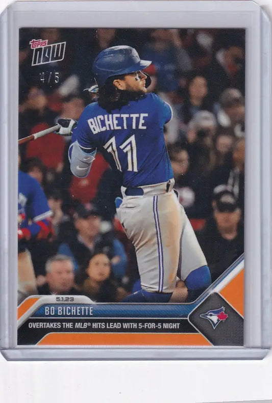 Baseball card of Bo Bichette, jersey number 11, Toronto Blue Jays, 2023 TOPPS NOW