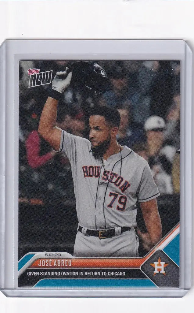 Jose Abreu Houston Astros trading card, jersey number 79, raising his arm