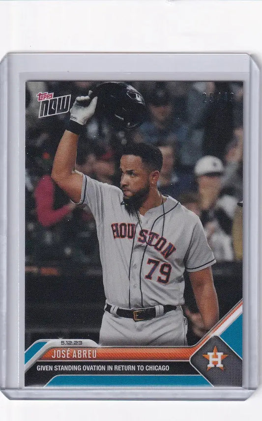 Jose Abreu Houston Astros trading card, jersey number 79, raising his arm