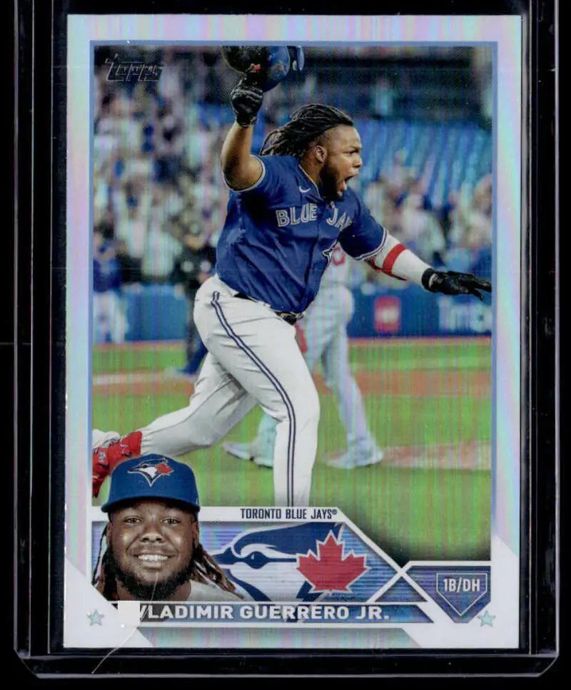 2023 Topps Rainbow Foil #300 Vladimir Guerrero Jr. celebrating for Toronto Blue Jays