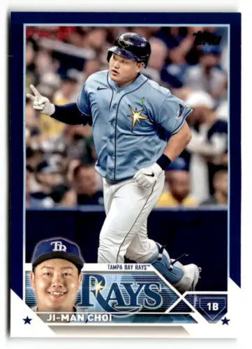 Ji-Man Choi 2023 Topps Royal Blue baseball card with original gloss display