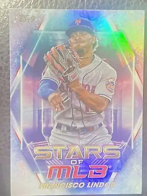 Francisco Lindor baseball card from 2023 Topps Series 1 STARS OF MLB trading cards