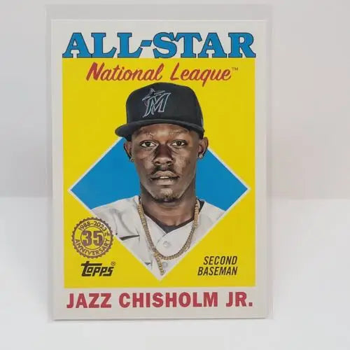 Baseball card of Jazz Chisholm in retro All-Star design from Topps Series 2 35th Anni