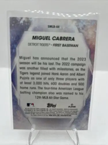 Miguel Cabrera baseball card from 2023 Topps Series 2 Detroit Tigers collection