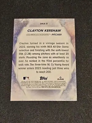 Clayton Kershaw baseball card from 2023 Topps Stars of MLB collection