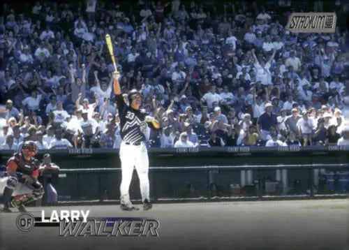 Larry Walker at bat in 2023 Topps Stadium Club #147 original gloss Rockies card