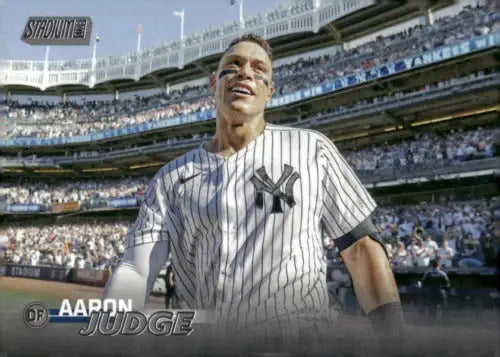 Aaron Judge in Yankees uniform from 2023 Topps Stadium Club baseball card