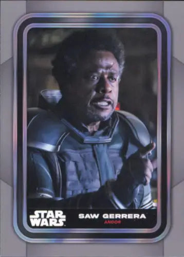 Star Wars Saw Gerrera trading card from 2023 Topps Star Wars #17 Andor collection