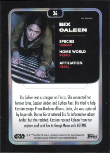 Star Wars trading card from 2023 Topps Star Wars #34 Bix Caleen Andor NM-MT