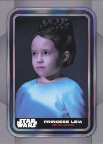 Topps Star Wars trading card #67 featuring Princess Leia in a light blue dress