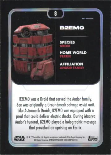 Star Wars B2EMO trading card from 2023 Topps Star Wars #8 collectible series