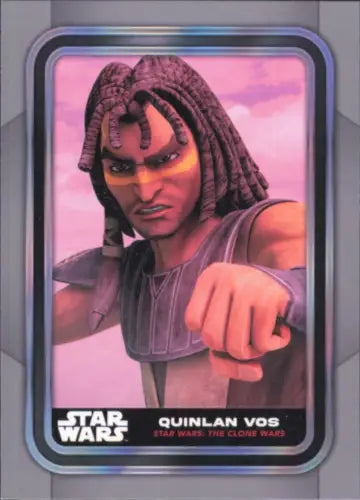 Quinlan Vos Topps Star Wars trading card from The Clone Wars, 2023 edition