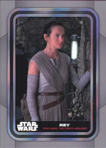 Rey Star Wars trading card from 2023 Topps Star Wars #91 The Force Awakens NM-MT