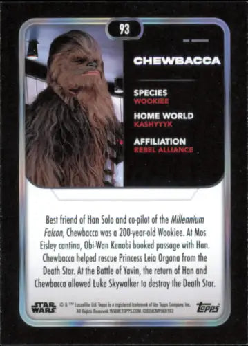 Topps Star Wars 2023 trading card featuring Chewbacca from A New Hope NM-MT