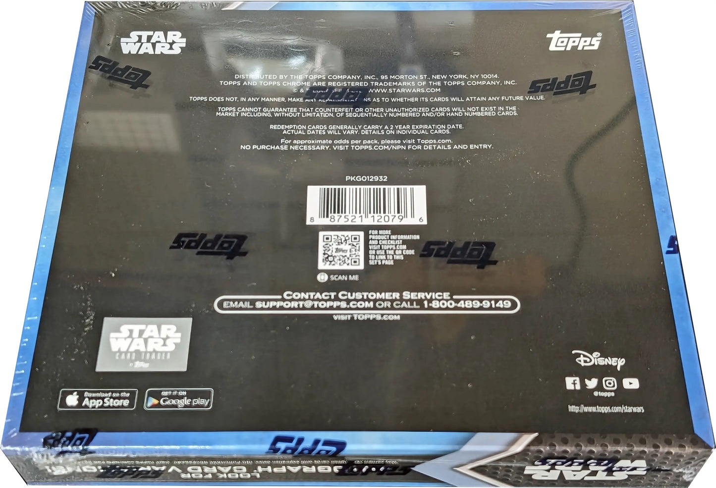 Star Wars Chrome Black Hobby Box with a dark space-themed card package design