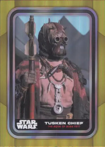 Tusken Chief trading card from 2023 Topps Star Wars Gold Foil series Book of Boba Fett