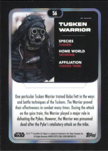 Tusken Warrior trading card from Topps Star Wars Rainbow Foil set 2023 NM-MT