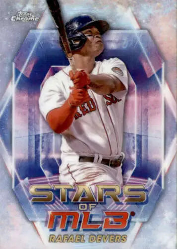 Rafael Devers 2023 Topps Stars MLB Chrome Refractor baseball card in original gloss