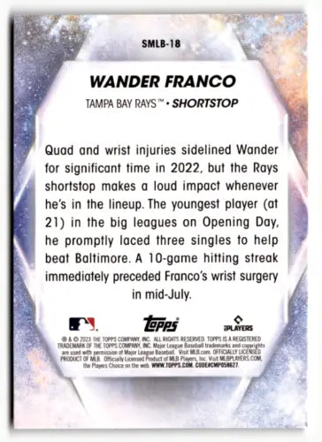 Wander Franco baseball card from 2023 Topps Stars with original gloss finish