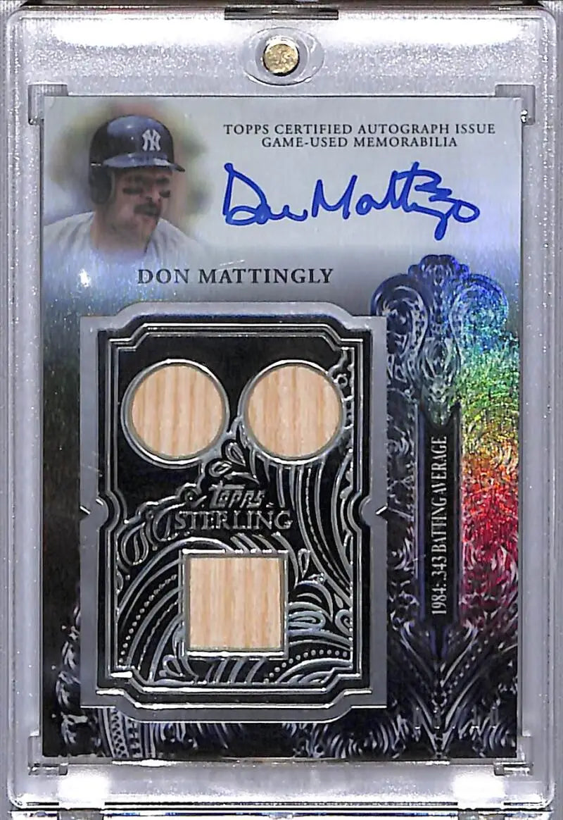 Autographed Don Mattingly Baseball Card with Bat Relics for New York Yankees Fans