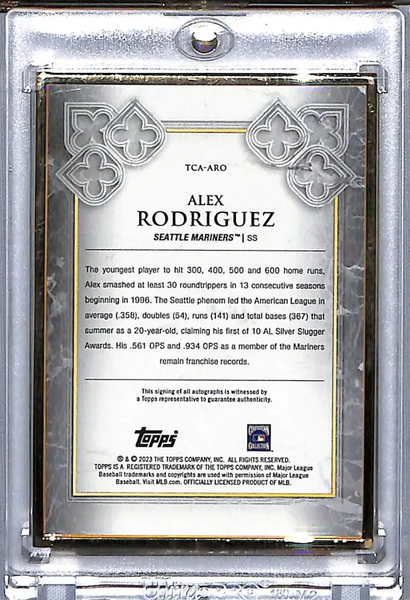 Alex Rodriguez 2023 Topps Transcendent Gold Frame Seattle Mariners Baseball Card