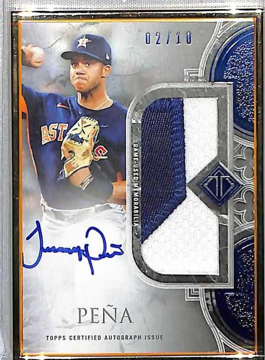 2023 Topps Transcendent Patch Jeremy Pena Auto Jersey Card 02/10 Houston Astros