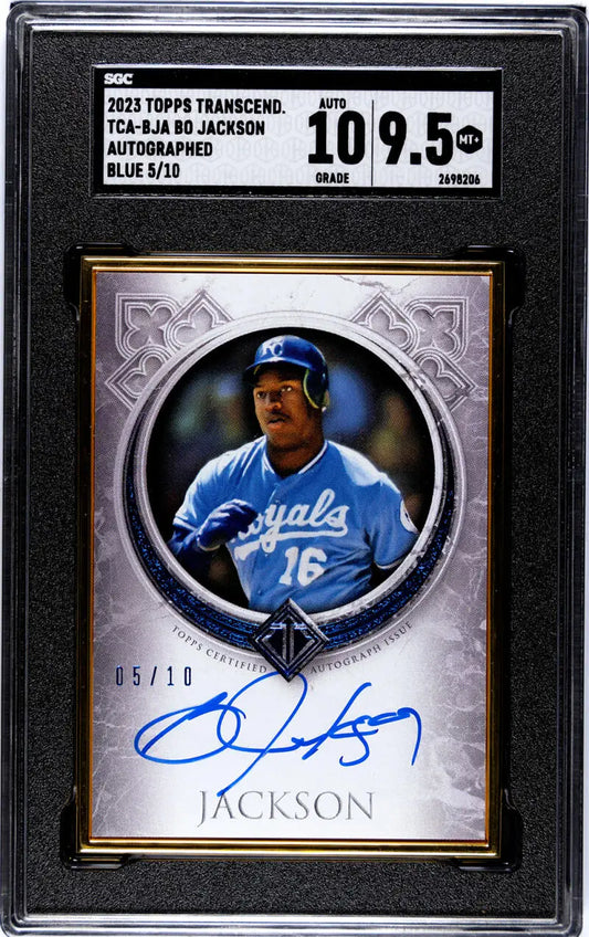 Graded Kansas City Royals Bo Jackson baseball card 05/10 SGC 9.5 Mint+ autograph