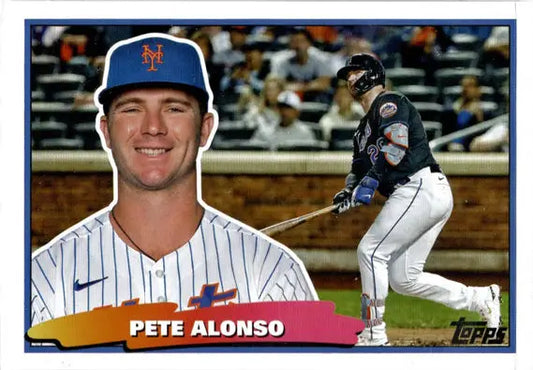 Smiling Pete Alonso in New York Mets uniform on 2023 Topps Update Boxloader Card