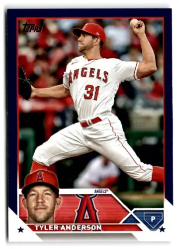 Tyler Anderson baseball card from 2023 Topps Update Series Royal Blue NM-MT Angels