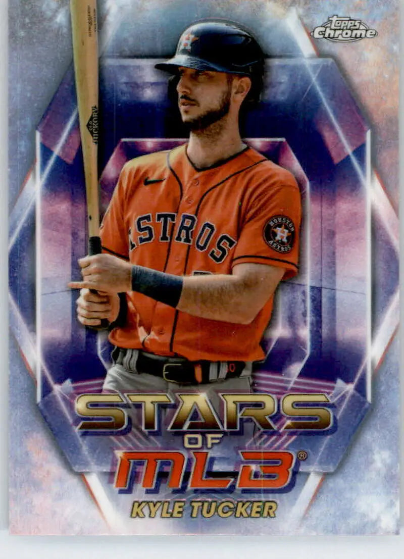 Kyle Tucker Baseball Card in Orange Jersey - 2023 Topps Update Chrome Refractor