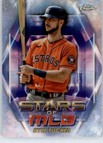 Kyle Tucker Baseball Card in Orange Jersey - 2023 Topps Update Chrome Refractor