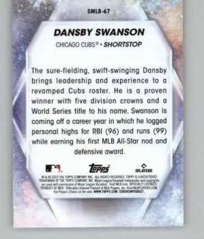 Dansby Swanson 2023 Topps Update Series Stars baseball card in original gloss condition