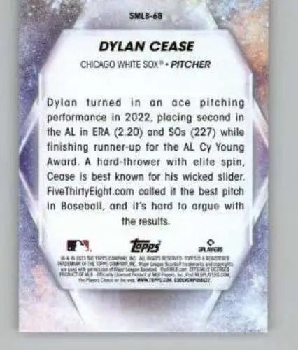 Dylan Cease baseball card from Topps Update Series Stars #SMLB-68 in original gloss