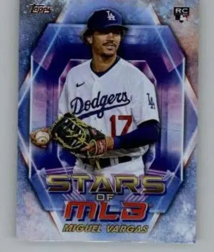 Miguel Vargas baseball card from 2023 Topps Update Series Stars of MLB showcasing original gloss